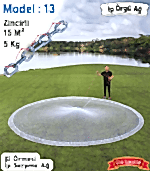 Model 13 - Zincirli İp Örgü Serpme Ağ 5 Kg